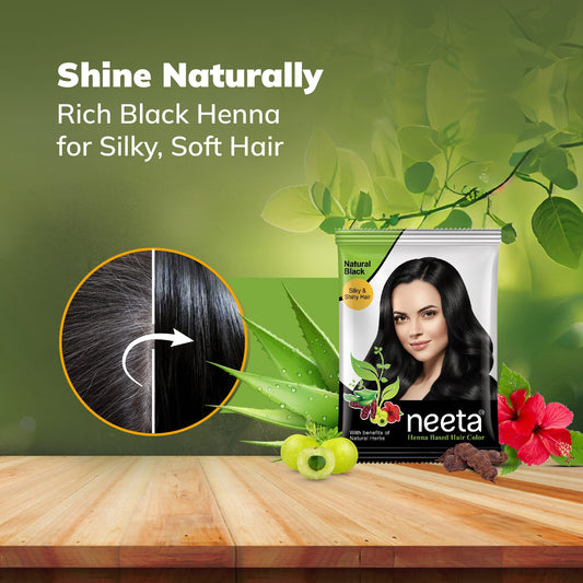 Aroos Neeta Henna Based Hair Color Black Shade