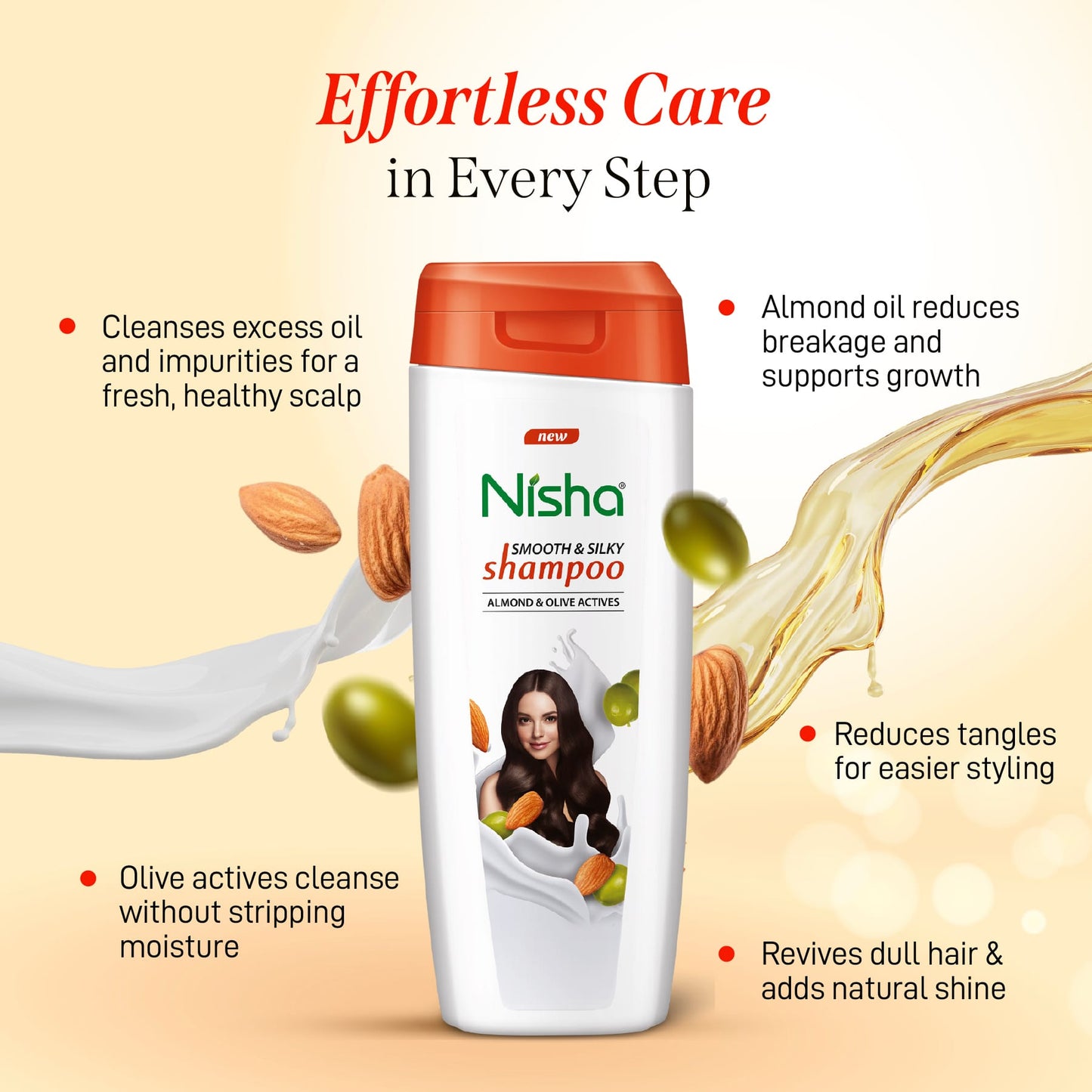 Nisha Shampoo Almond & Olive Actives