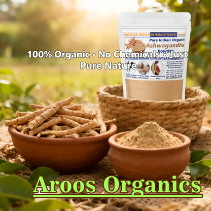 Aroos Organic Ashwagandha Powder(Withania somnifera Or Indian Ginseng) 100gm