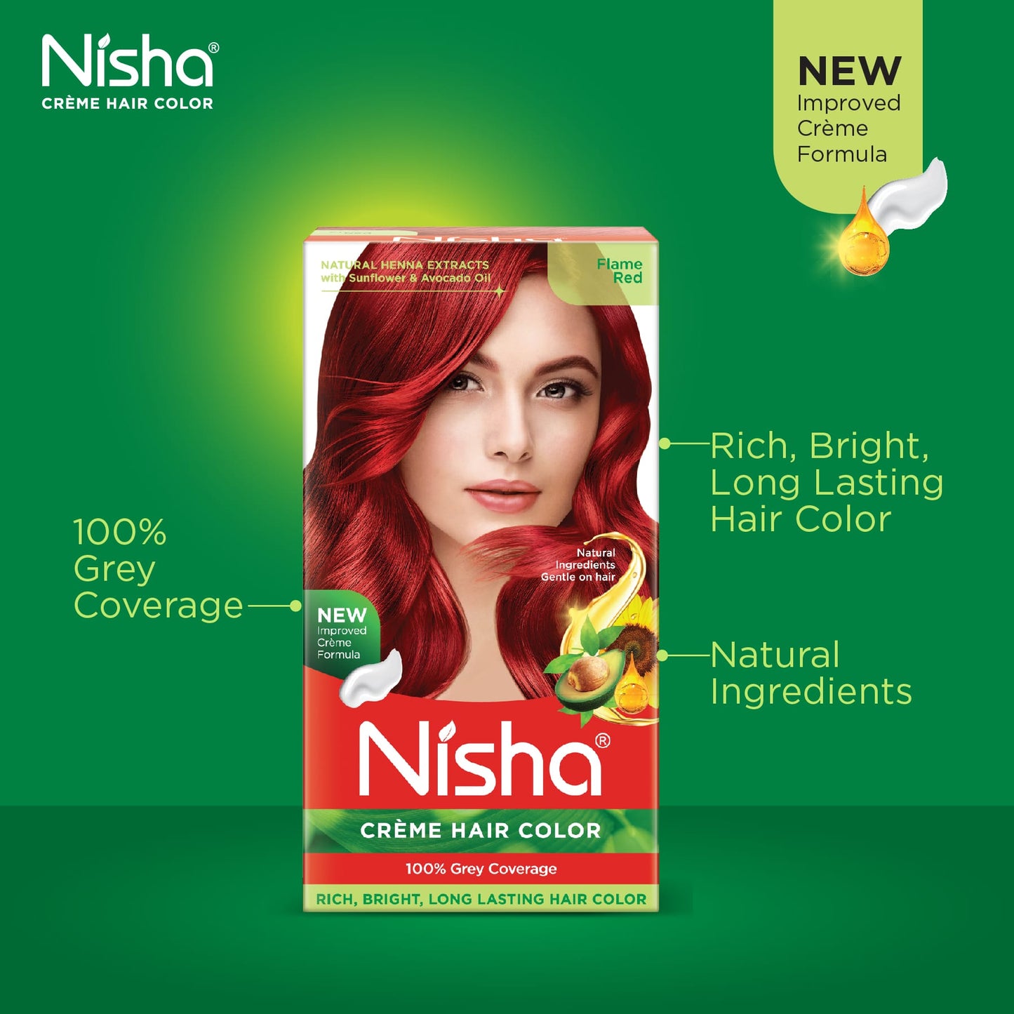 Nisha Crème Hair Color Flame Red