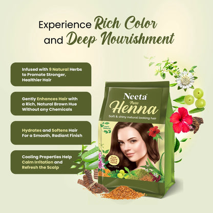 Aroos Neeta Pure Henna With 9 Herbs 125 Herbs