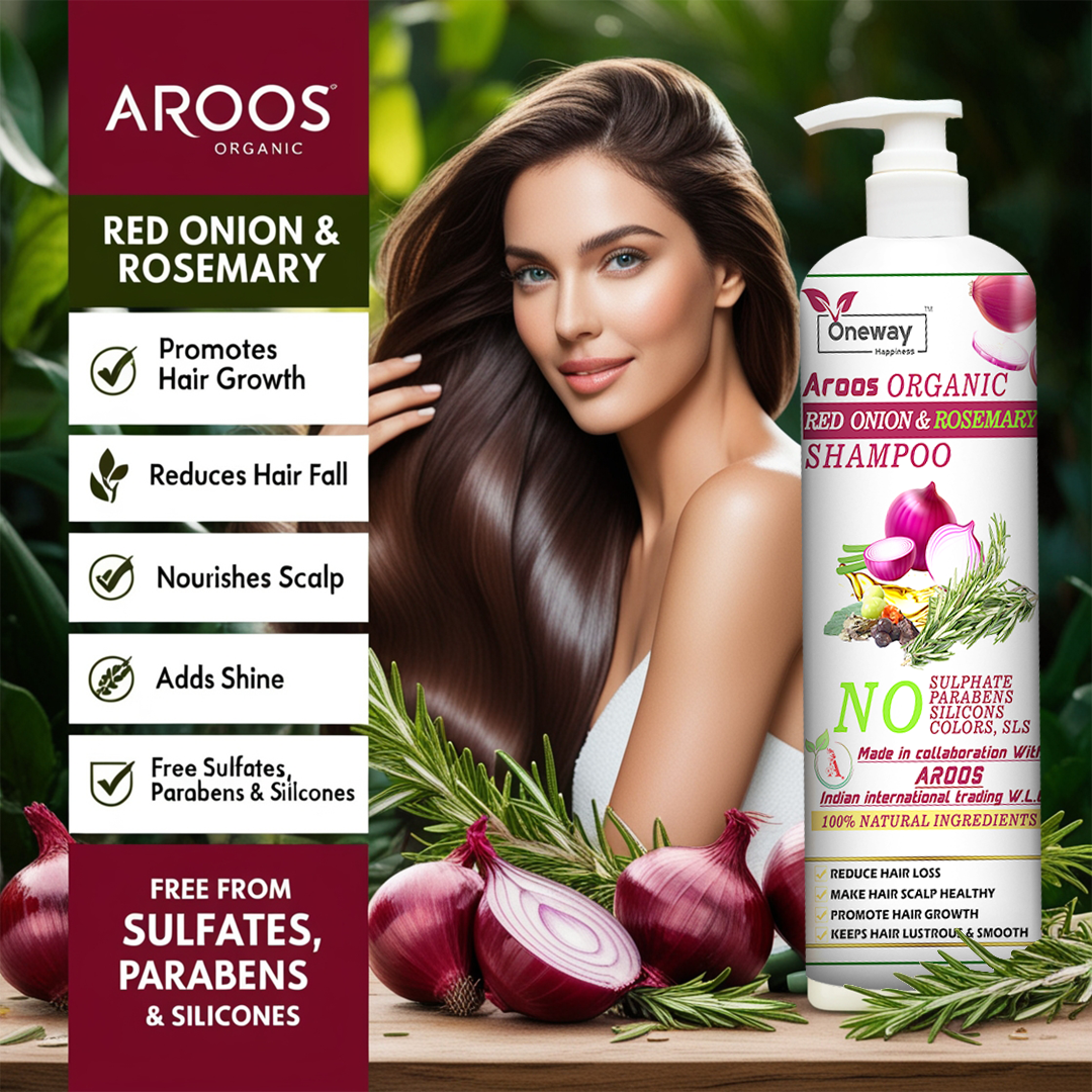 Aroos Organic Red Onion and Rosemarry Shampoo