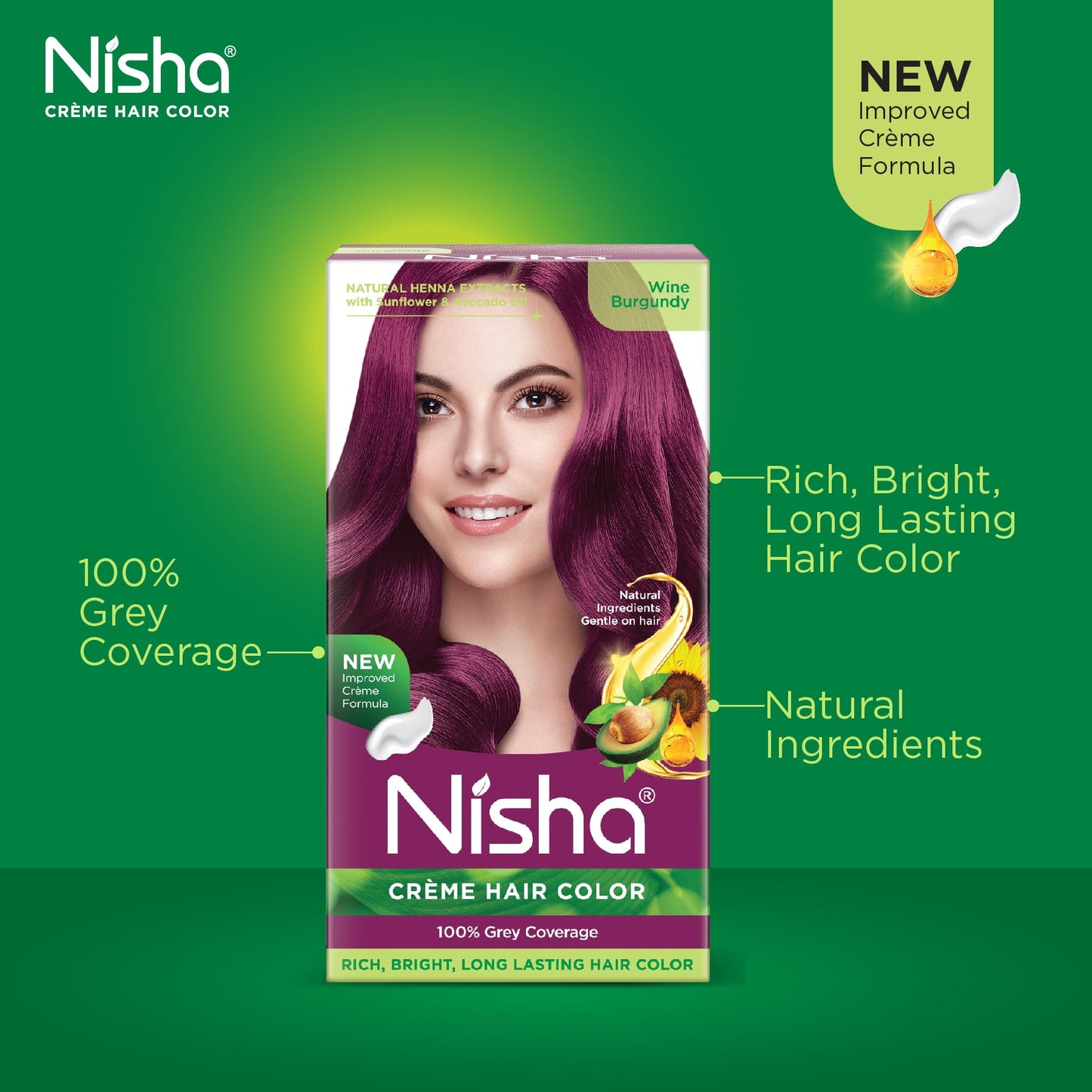 Nisha Crème Hair Color Wine Burgundy
