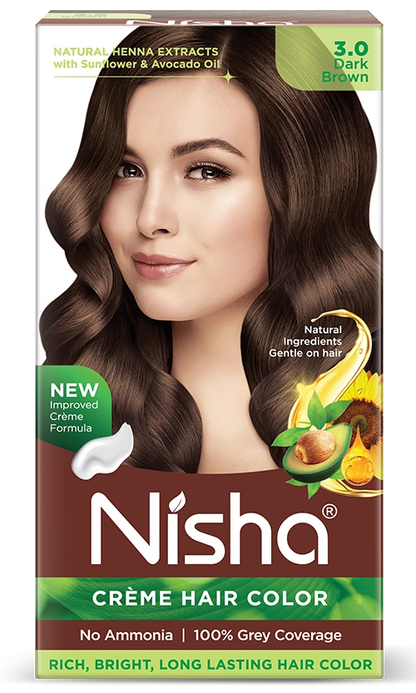 Nisha Crème Hair Color Dark Brown