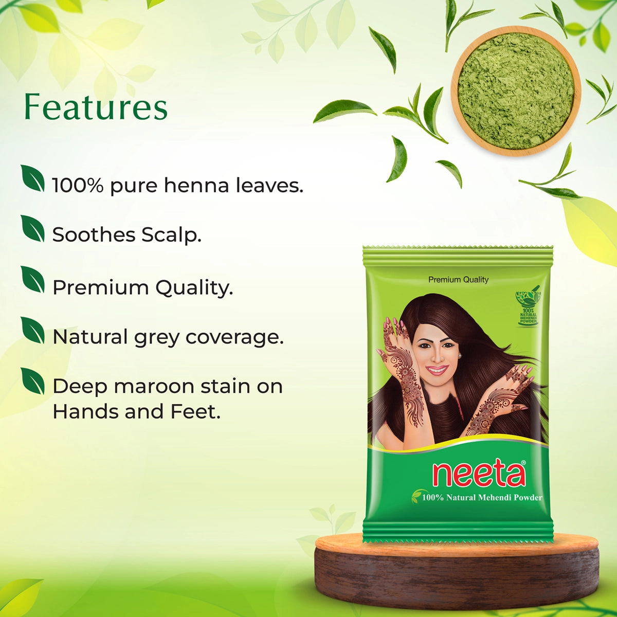 Aroos Neeta 100% Pure Henna 100gm